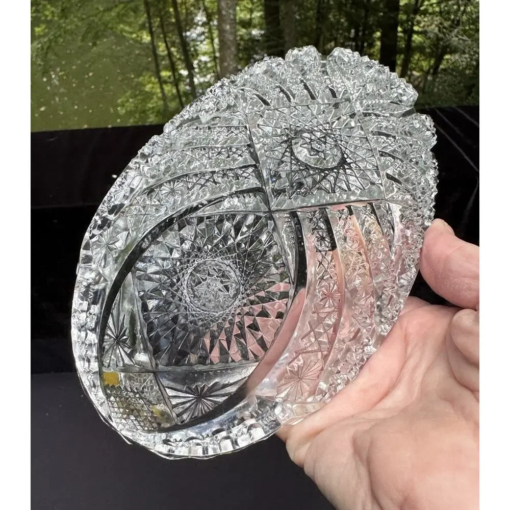 Antique Stunning EAPG Imperial Glass Co Bellaire Celery Dish 1913 Sawtooth -C13